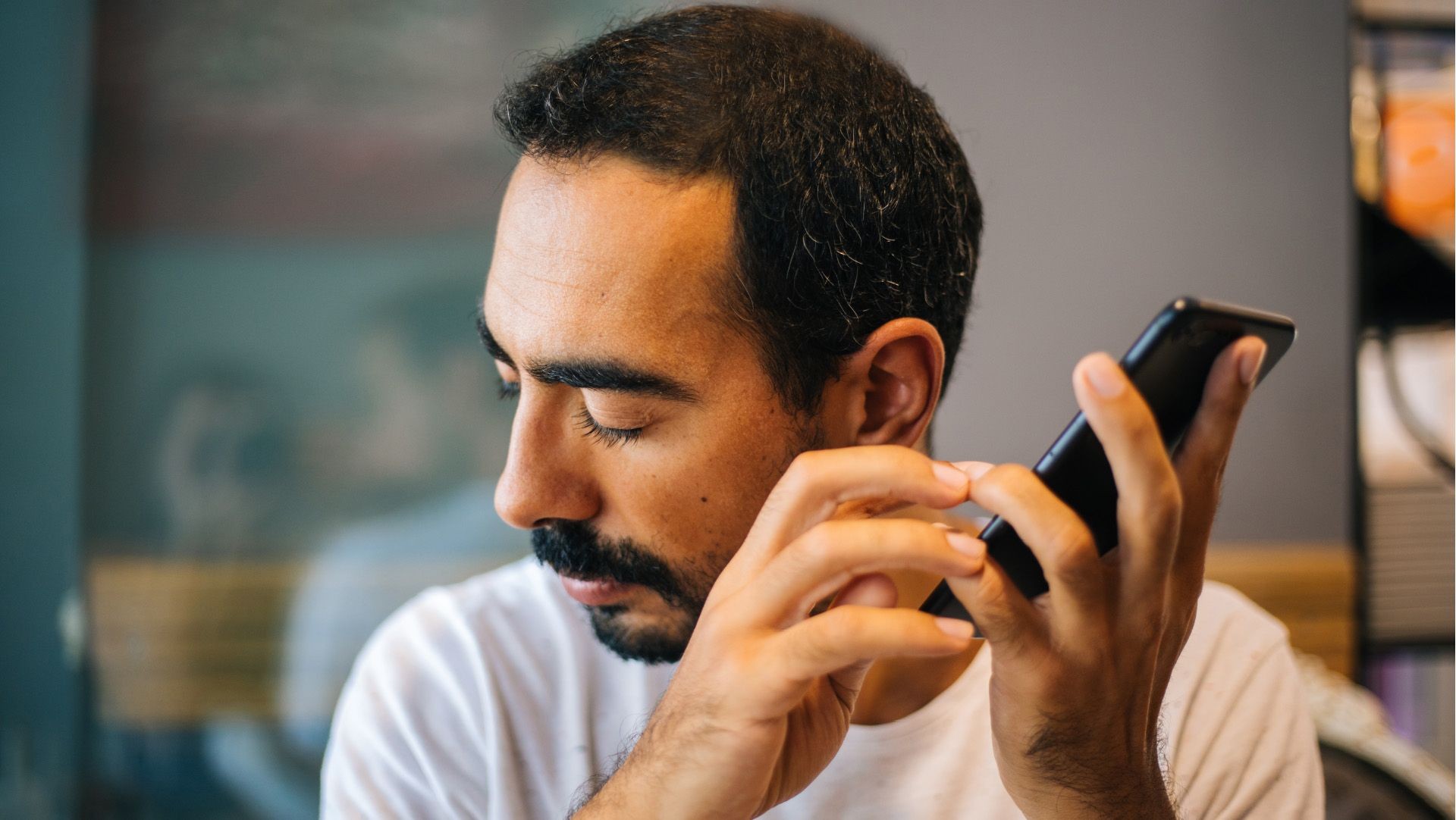 Blind man using planengage on a tablet with a screen reader